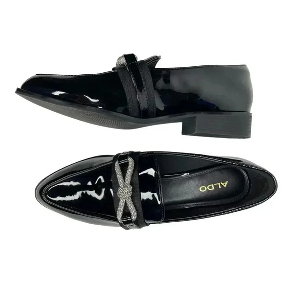 ALDO women’s Encore Patent Leather Block Heel Loafers size 8 - Picture 6 of 11